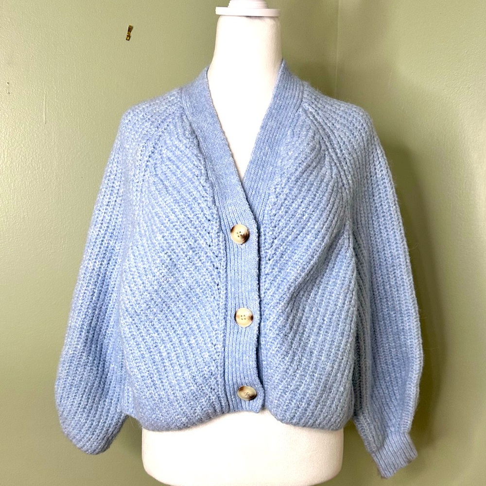 MANGO blue cardigan